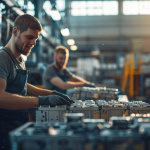 Montagemitarbeiter Batteriesysteme
